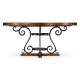 Country Walnut and Wrought Iron Dining Table 66