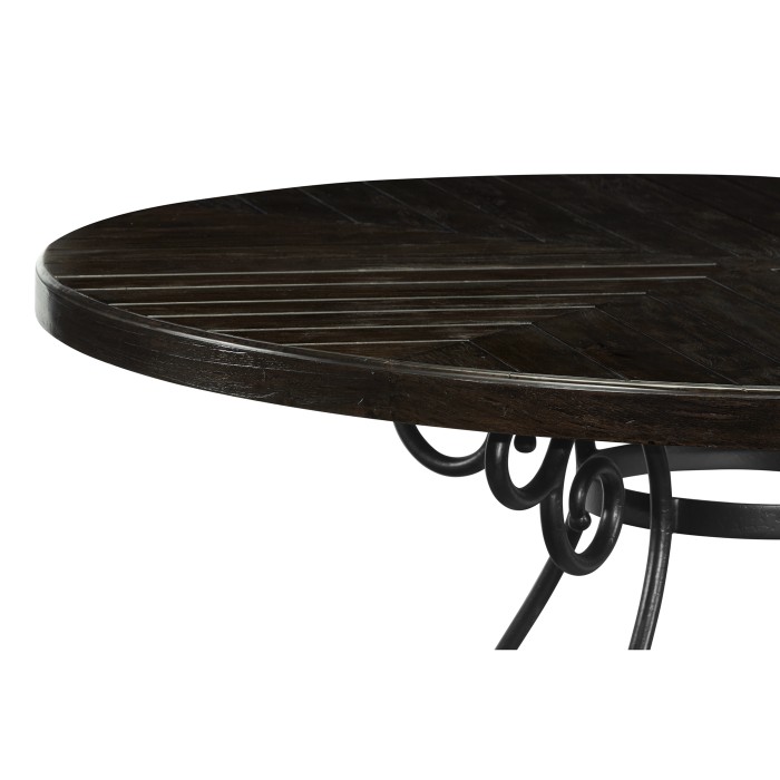 Dark Ale & Wrought Iron Dining Table 66