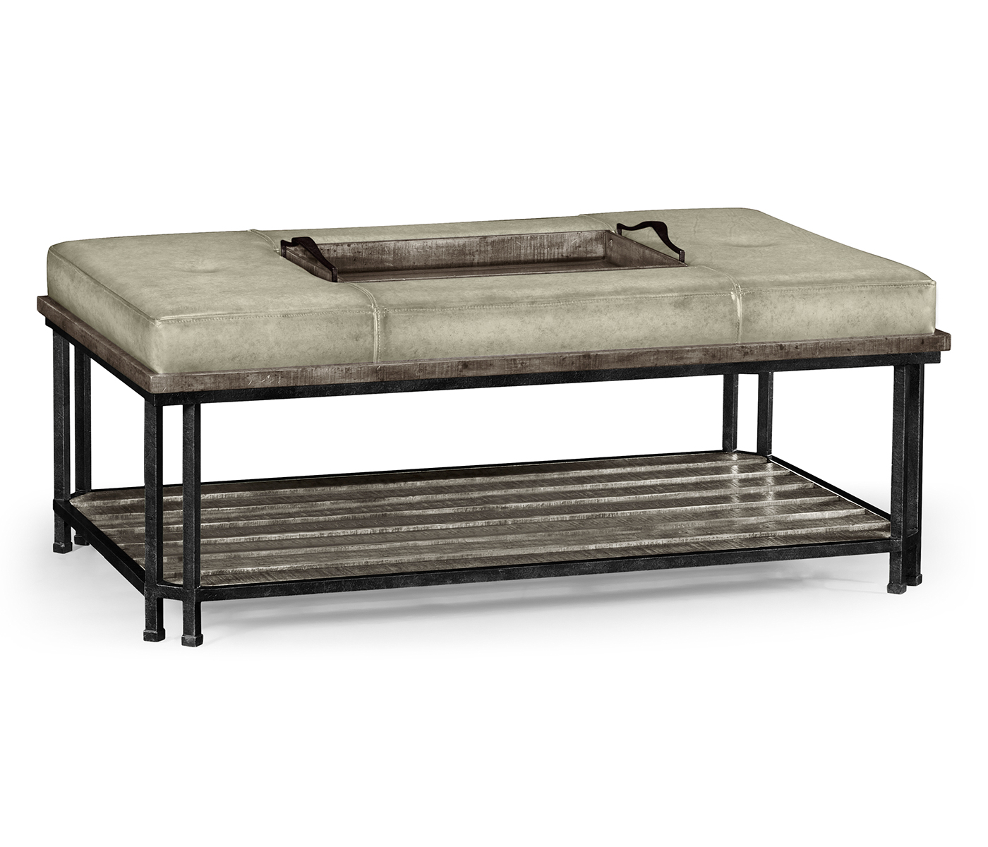 Antique Dark Grey Cocktail Ottoman