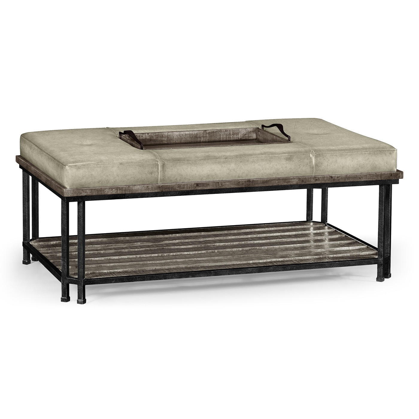 Antique Dark Grey Cocktail Ottoman