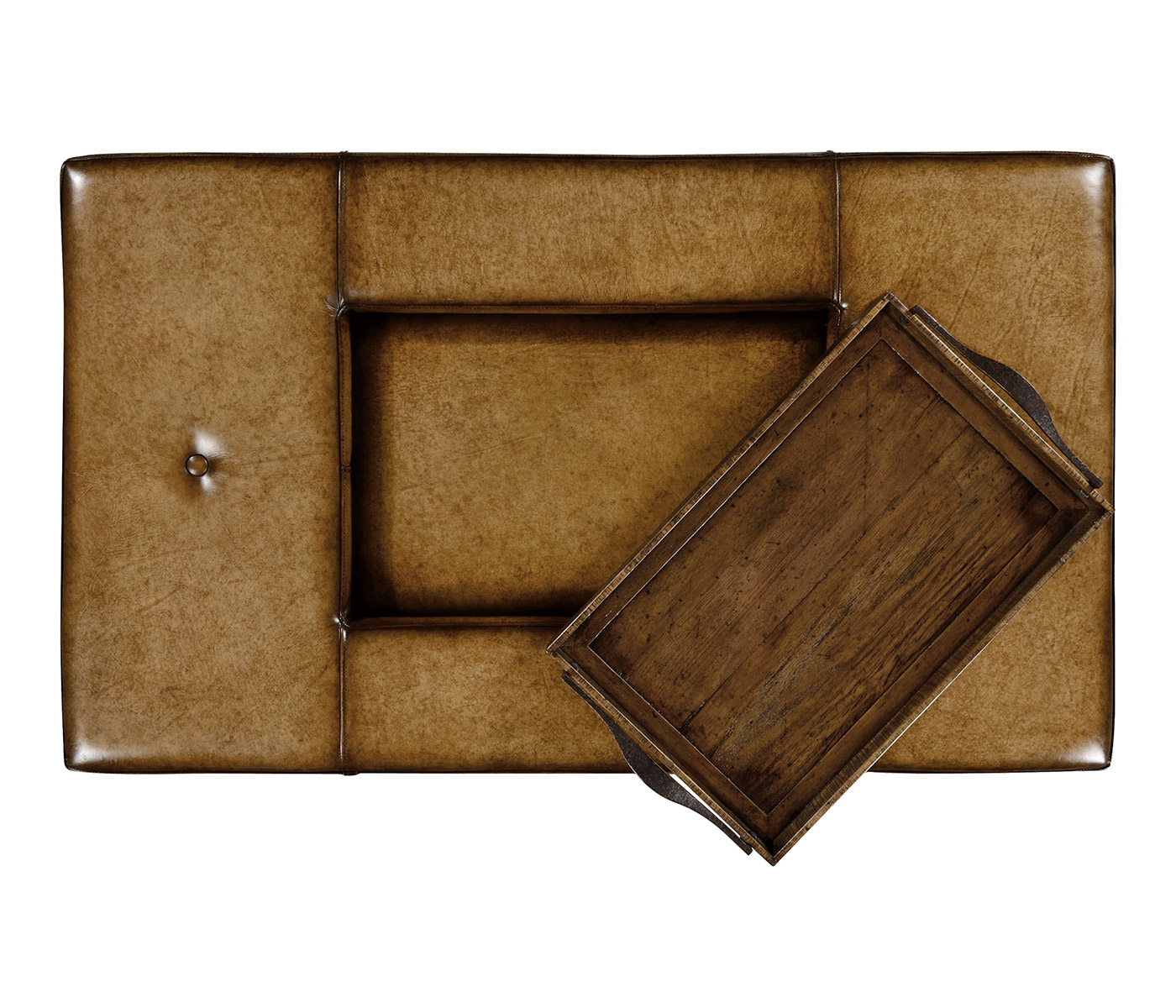 Country Walnut Cocktail Ottoman