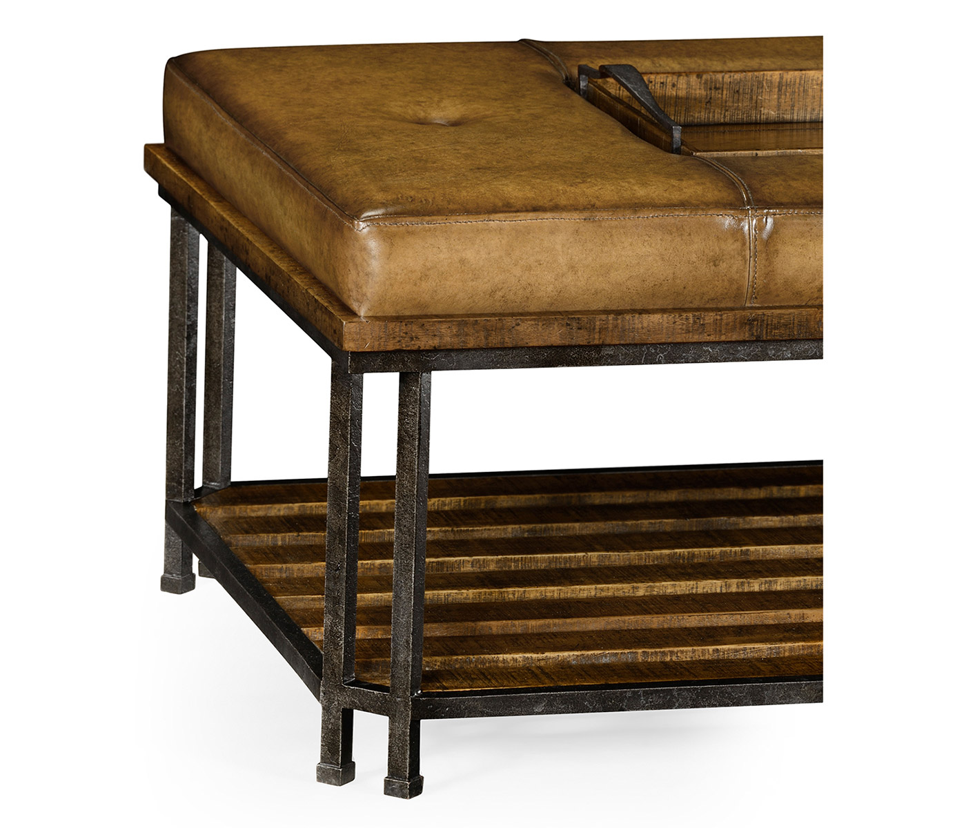 Country Walnut Cocktail Ottoman