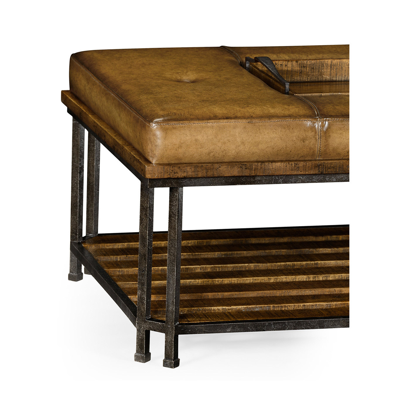 Country Walnut Cocktail Ottoman