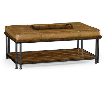 Country Walnut Cocktail Ottoman