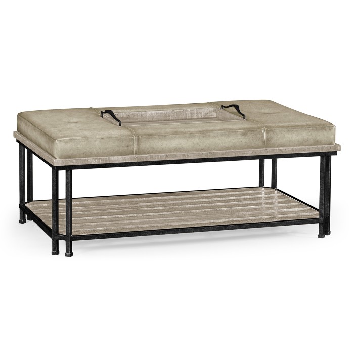 Rustic Grey Cocktail Ottoman