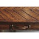 Country walnut console with strap handles