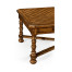 Country Walnut Parquet Coffee Table with Strap Handles