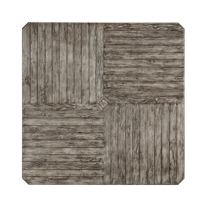 Antique Dark Grey Large Square Parquet Coffee Table