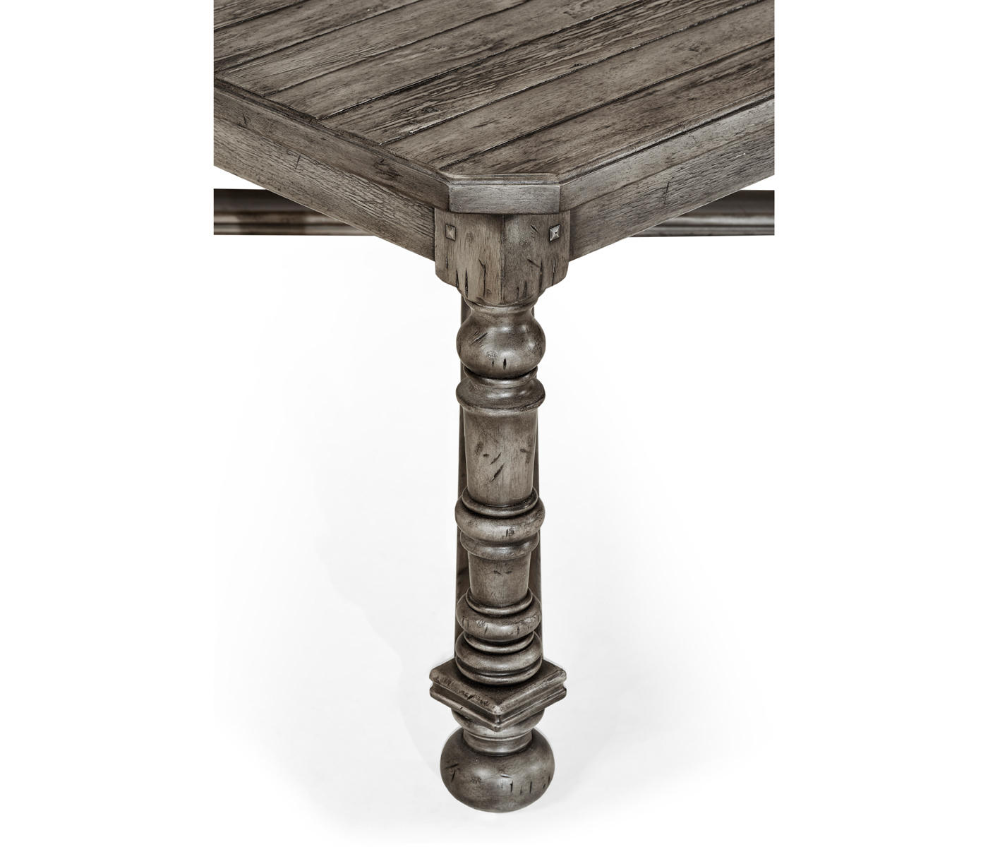 Antique Dark Grey Large Square Parquet Coffee Table