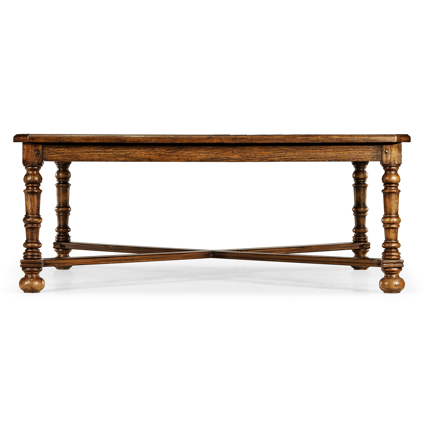 Country Walnut Large Square Parquet Coffee Table