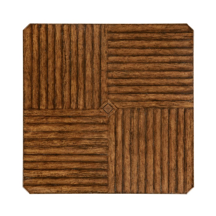 Country Walnut Large Square Parquet Coffee Table