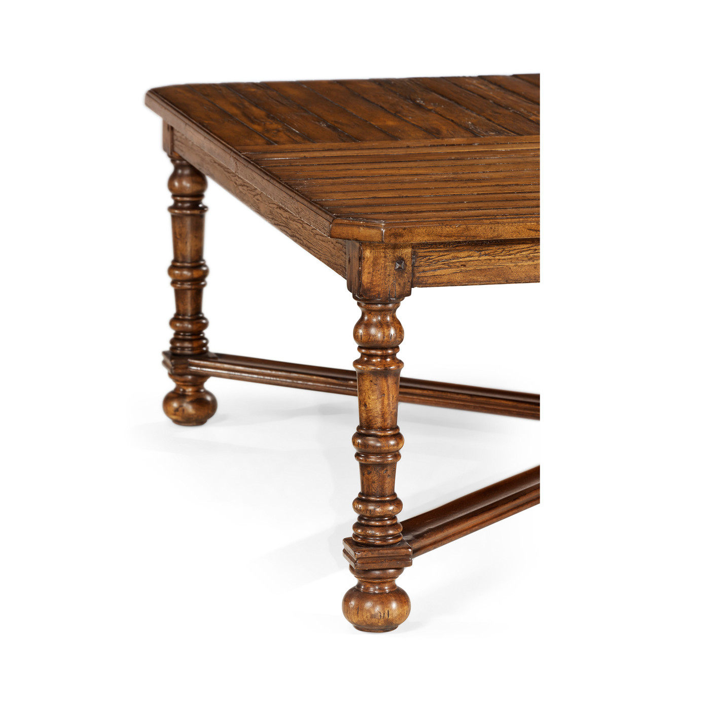 Country Walnut Large Square Parquet Coffee Table