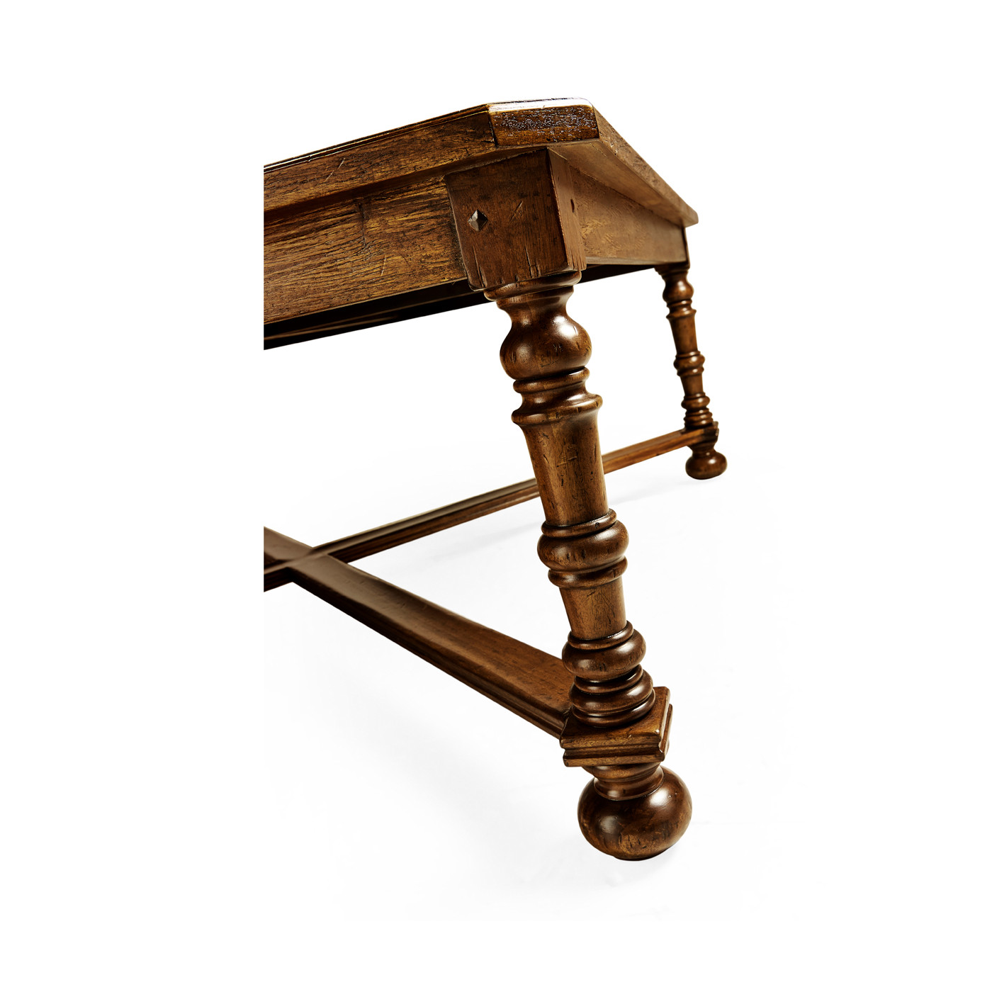 Country Walnut Large Square Parquet Coffee Table