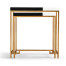 Gilded Iron Nesting Table with Smoky Black and Biancaneve Top
