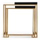 Gilded Iron Nesting Table with Smoky Black and Biancaneve Top