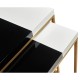 Gilded Iron Nesting Table with Smoky Black and Biancaneve Top