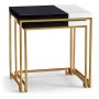 Gilded Iron Nesting Table with Smoky Black and Biancaneve Top