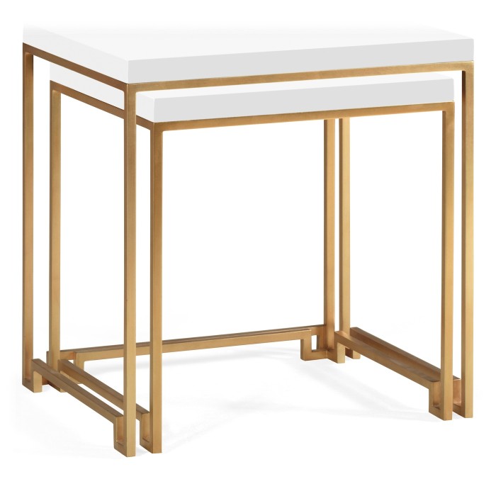 Gilded Iron Nesting Table with Biancaneve Top