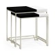 Silver Iron Nesting Table with Smoky Black and Biancaneve Top