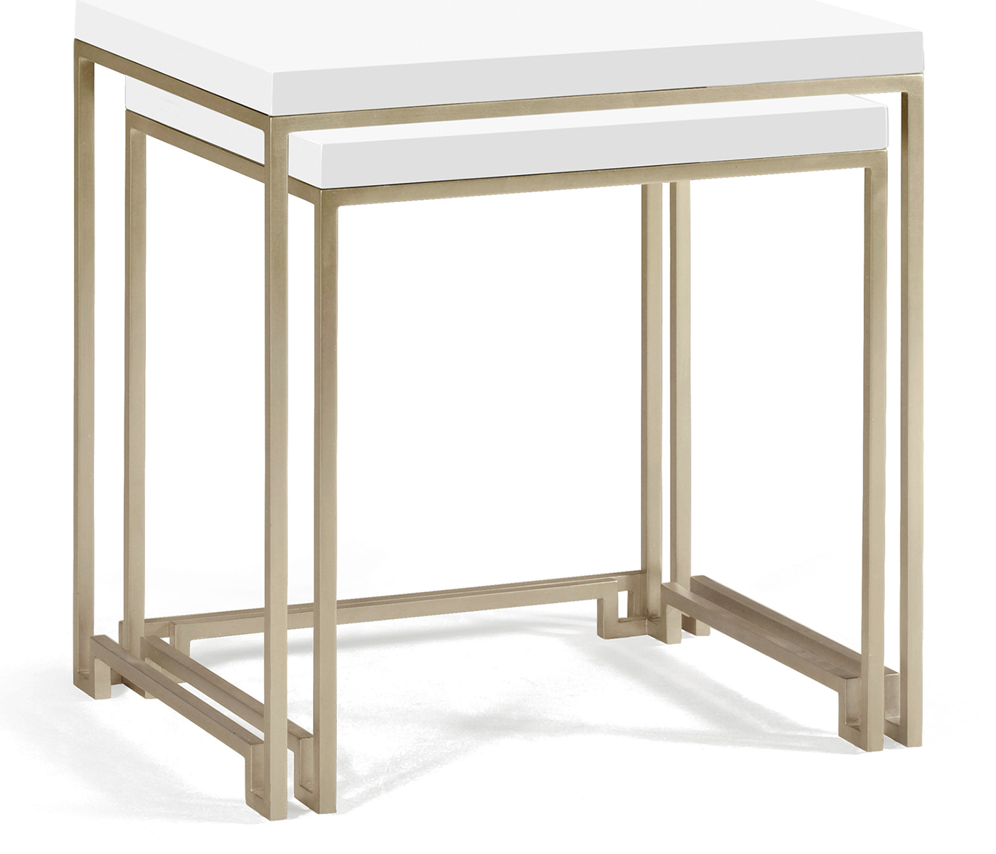 Silver Iron Nesting Table with Biancaneve Top