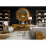 Gilded Iron Tray Table in Smoky Black Top