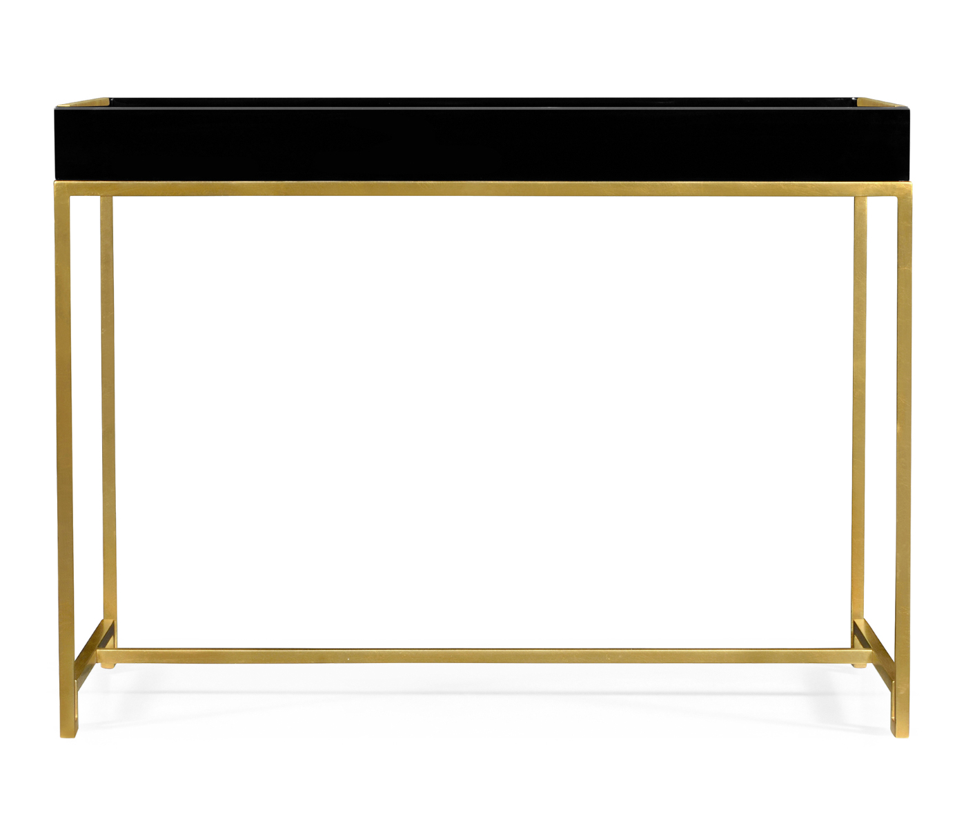Gilded Iron Tray Table in Smoky Black Top