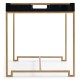 Gilded Iron Tray Table in Smoky Black Top