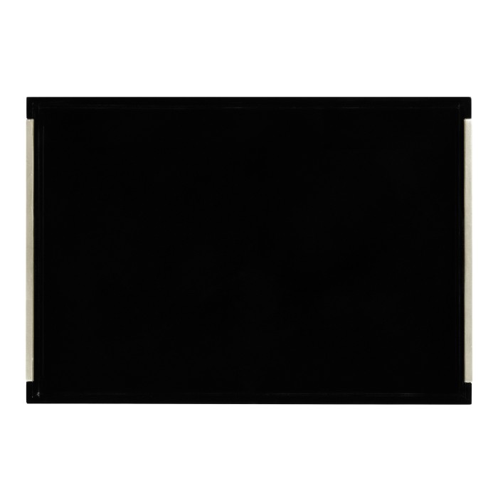 Silver Iron Tray Table in Smoky Black Top