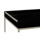 Silver Iron Tray Table in Smoky Black Top