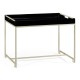 Silver Iron Tray Table in Smoky Black Top