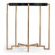Gilded Iron Round Lamp Table with Smoky Black Top