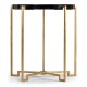 Gilded Iron Round Lamp Table with Smoky Black Top