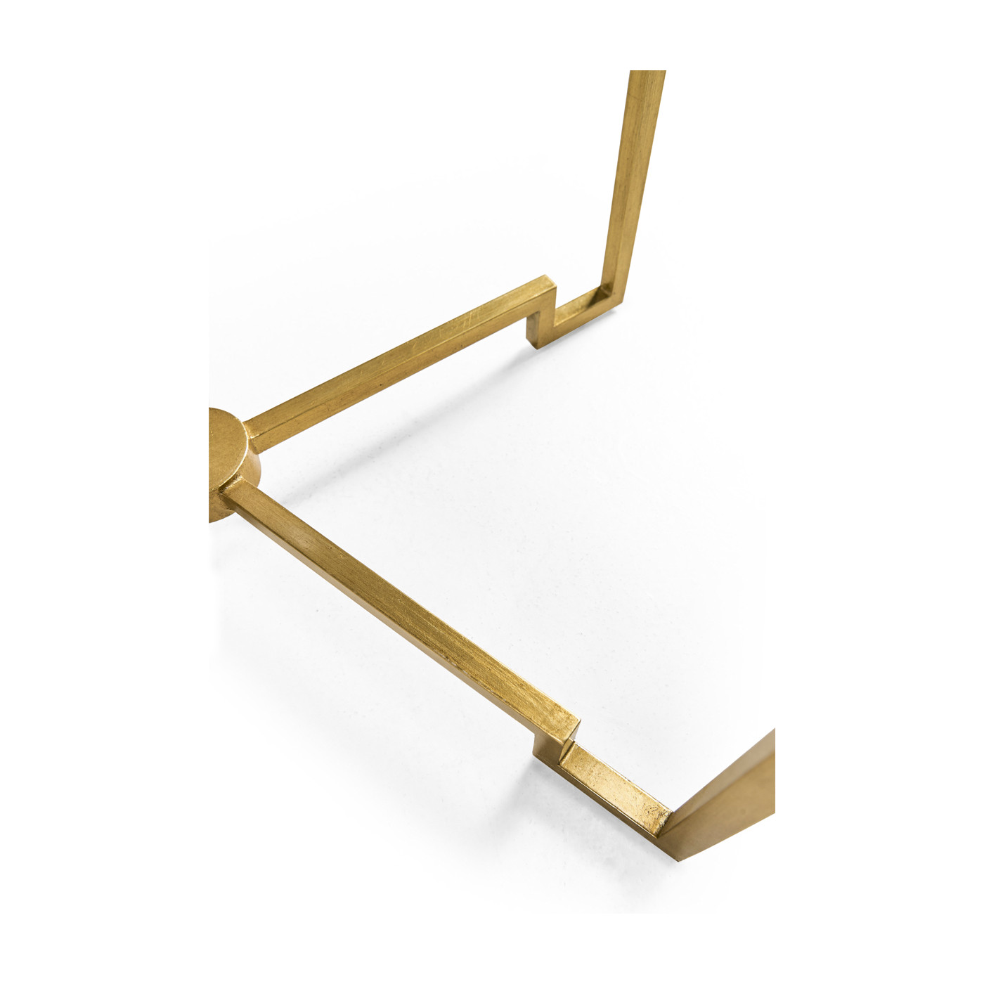 Gilded Iron Round Lamp Table with Smoky Black Top