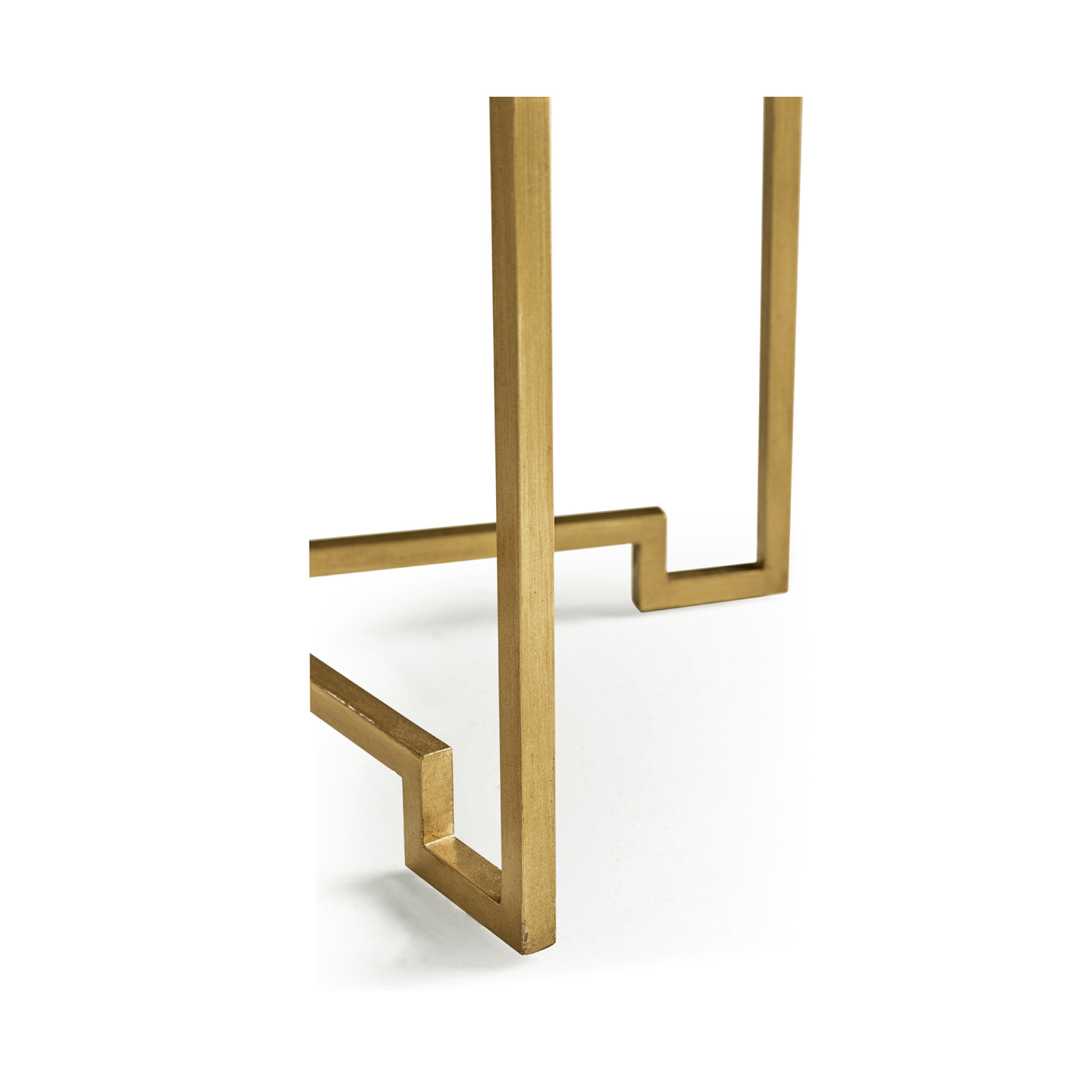 Gilded Iron Round Lamp Table with Smoky Black Top