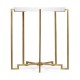Gilded Iron Round Lamp Table with Biancaneve Top