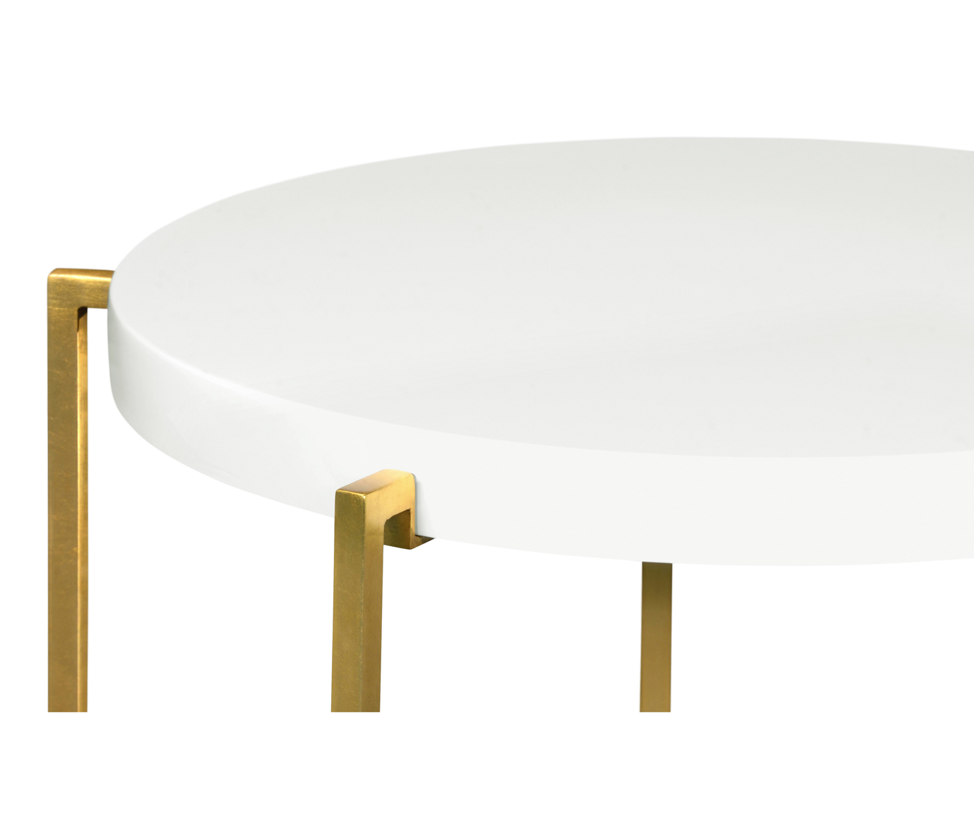 Gilded Iron Round Lamp Table with Biancaneve Top