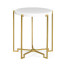 Gilded Iron Round Lamp Table with Biancaneve Top