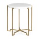 Gilded Iron Round Lamp Table with Biancaneve Top