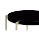 Silver Iron Round Lamp Table with Smoky Black Top