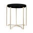 Silver Iron Round Lamp Table with Smoky Black Top