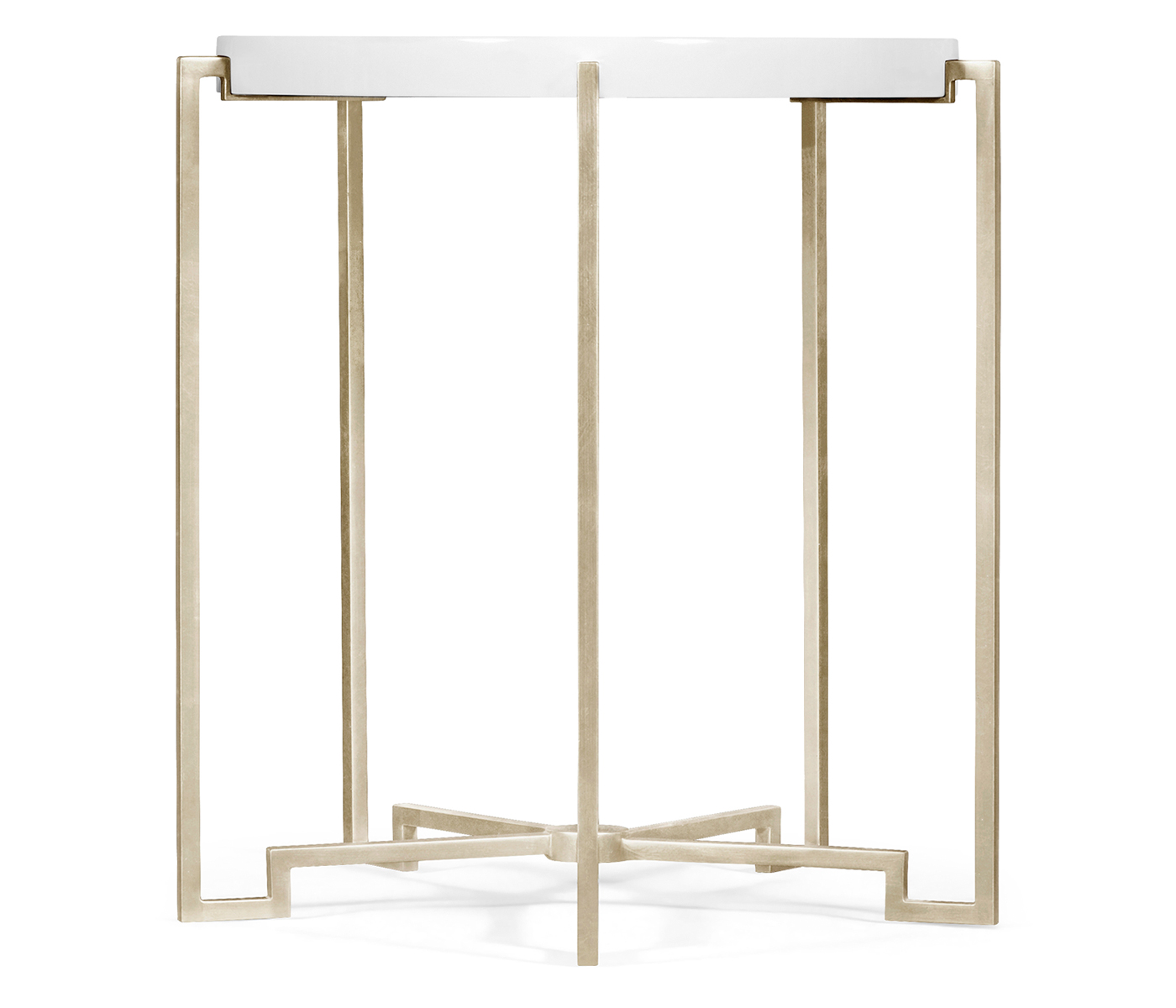 Silver Iron Round Lamp Table with Biancaneve Top