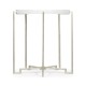 Silver Iron Round Lamp Table with Biancaneve Top