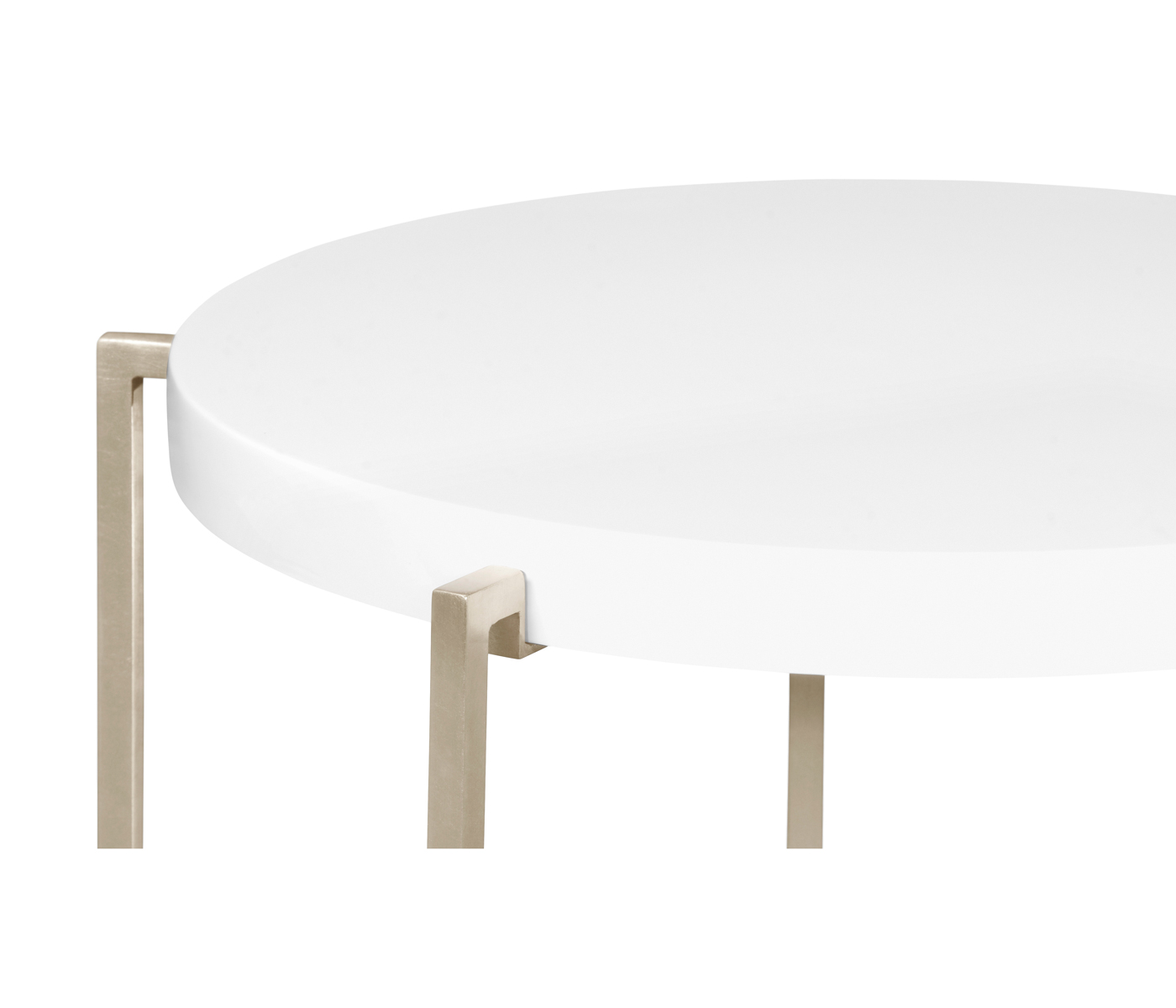 Silver Iron Round Lamp Table with Biancaneve Top