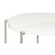 Silver Iron Round Lamp Table with Biancaneve Top