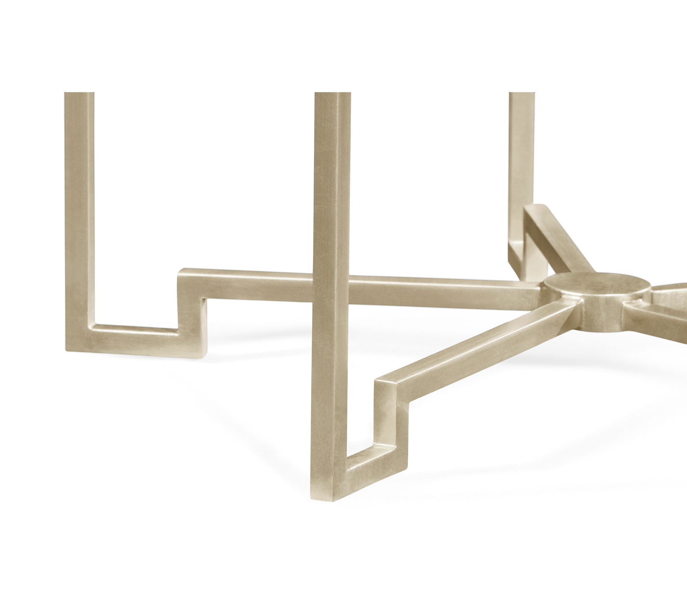 Silver Iron Round Lamp Table with Biancaneve Top