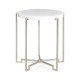 Silver Iron Round Lamp Table with Biancaneve Top