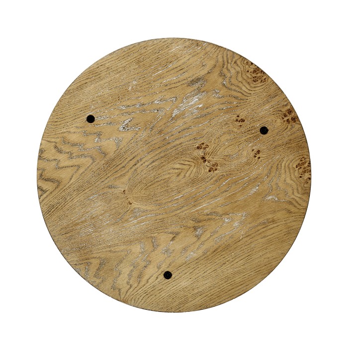 Round Lamp Table with Iron Base