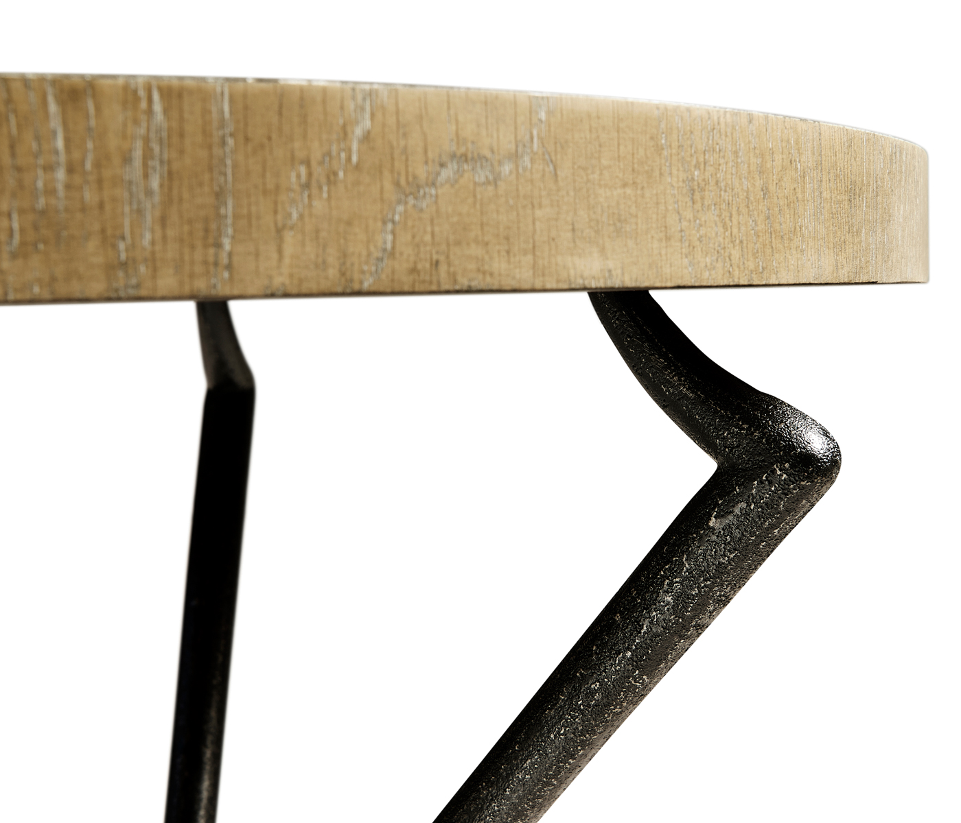 Round Lamp Table with Iron Base