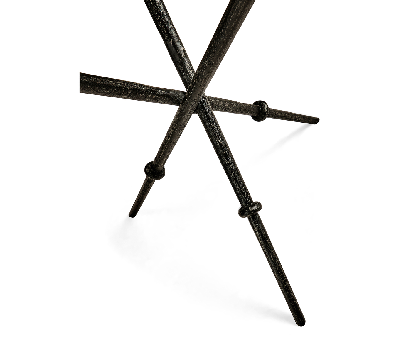 Round Lamp Table with Iron Base