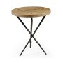 Round Lamp Table with Iron Base